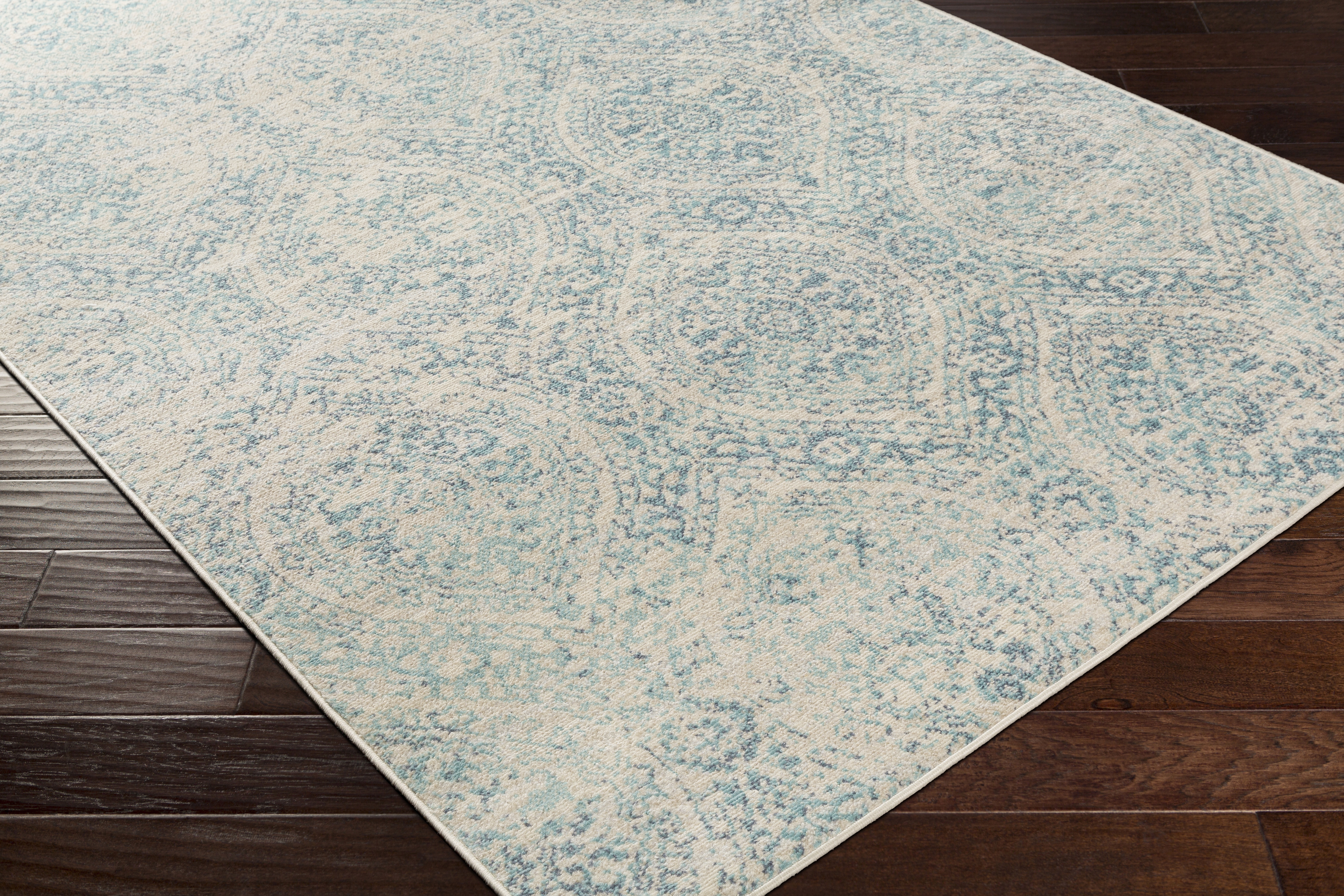 City Light Blue Indoor 6'7" x 9' Machine Woven Rug - Image 6