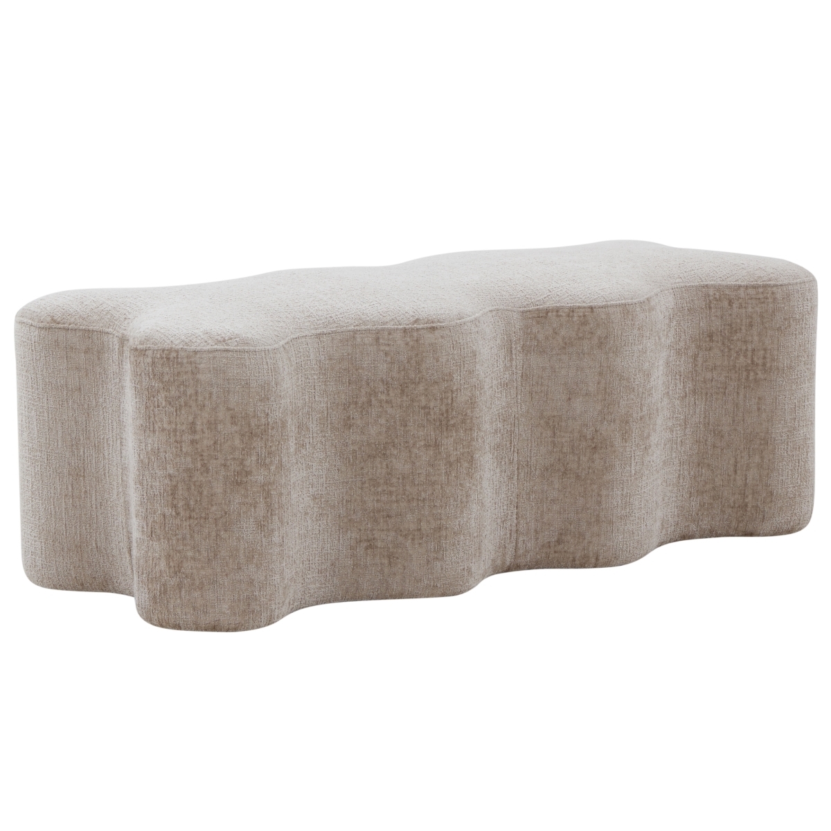 Jacqualessa Chenille Bench  - Light Brown - Safavieh - Image 3