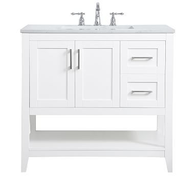 White Belleair Single Sink Vanity, 36" - Image 0