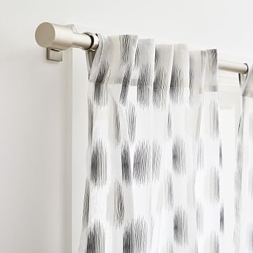 Sheer Shaded Dot Jacquard Curtain, Storm Gray, 48"x84" - Image 2