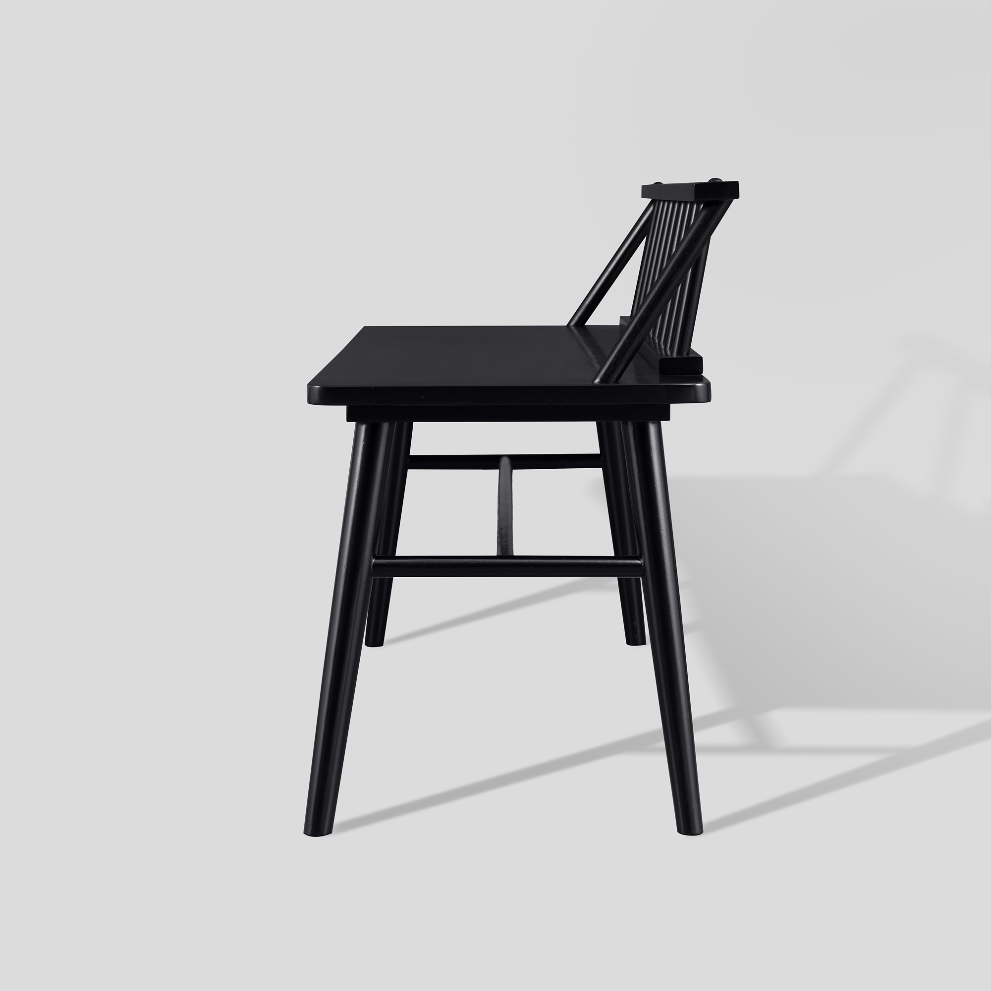 47" Low Back Spindle Bench - Black - Image 4