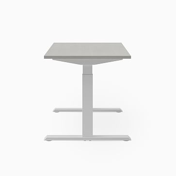 Steelcase Migration SE Height-Adjustable Desk, 29"x58", Blackwood, Arctic White, Mitered Edge Foot - Image 1