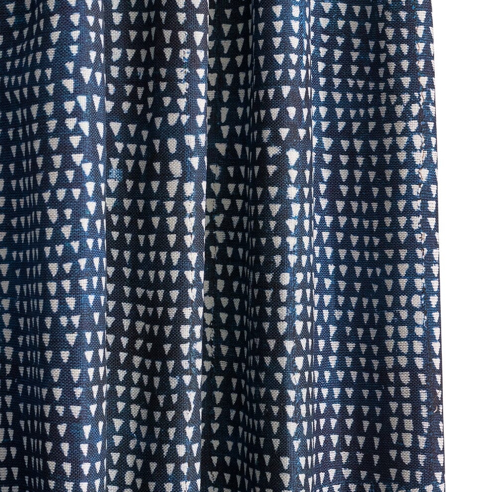 Arrows Indigo French Pleat Curtain by St. Frank | Blue | 108" Panel | Cotton/Linen - Image 0