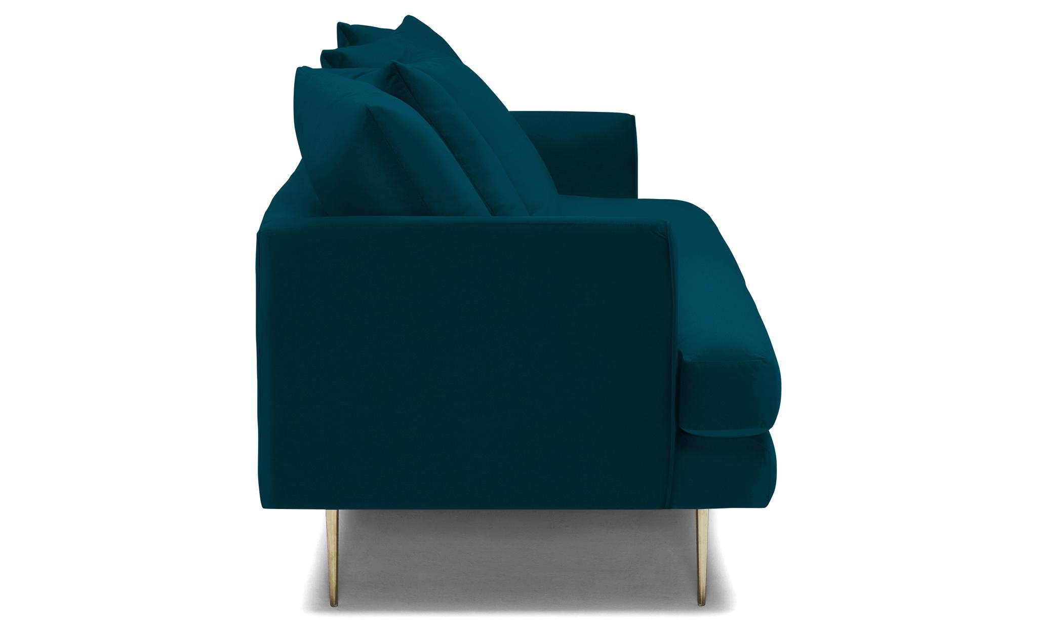 Blue Aime Mid Century Modern Sofa - Key Largo Zenith Teal - Image 2