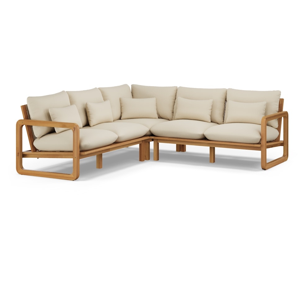 Laholm 94" Outdoor Corner Sectional - Dravite Ivory - Image 1