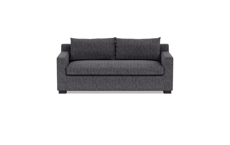 Sloan Sleeper Sleeper Sofa with Black Pepper Fabric, double down blend cushions, and Painted Black legs - Image 0