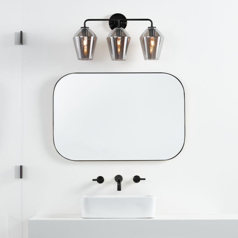 Arren Black 3-Light Wall Sconce with Silver Angled Shades - Image 4