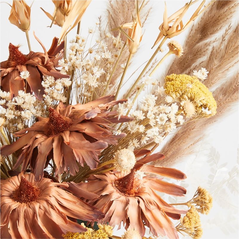 Dried Golden Yarrow & Grass Plume Bouquet - Image 1