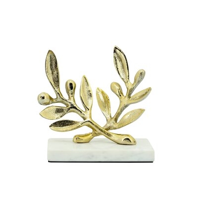 Metal 6" Leaves Table Deco, Gold - Image 0