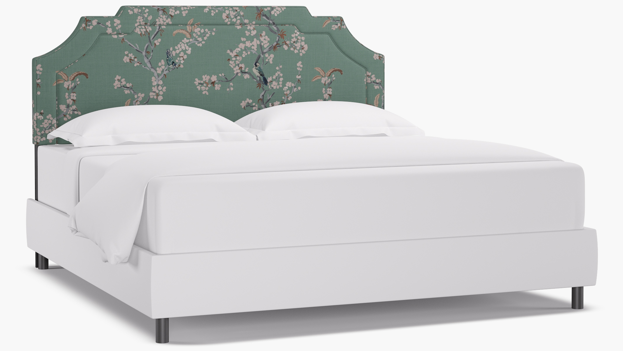 Art Deco Headboard, Mint Cherry Blossom, King - Image 0
