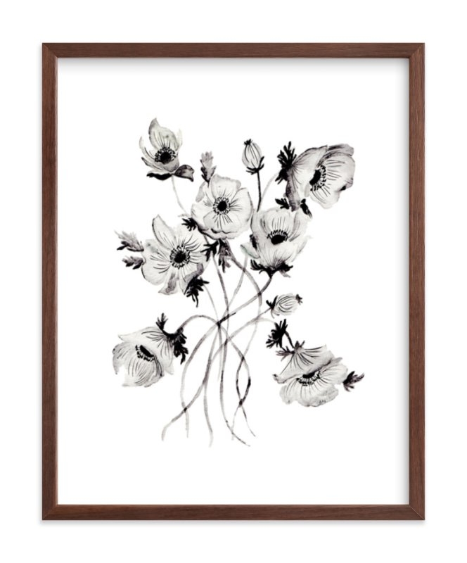 Greyscale Poppies Art Print - Image 0