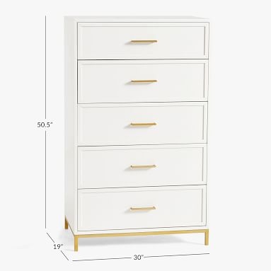 Blaire 5-Drawer Tall Dresser, Simply White - Image 3
