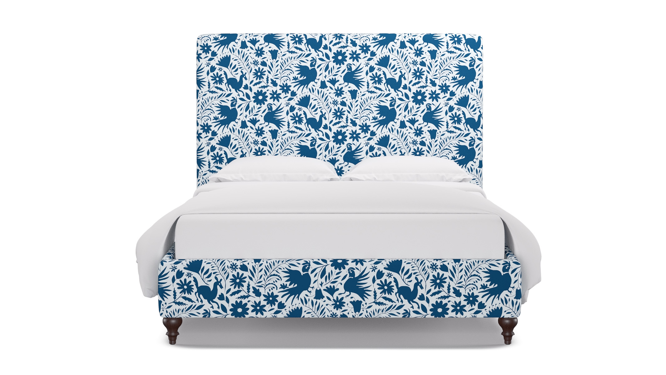 Classic Bed, Cerulean Frida, Espresso Traditional Turned Leg, Queen - Image 0