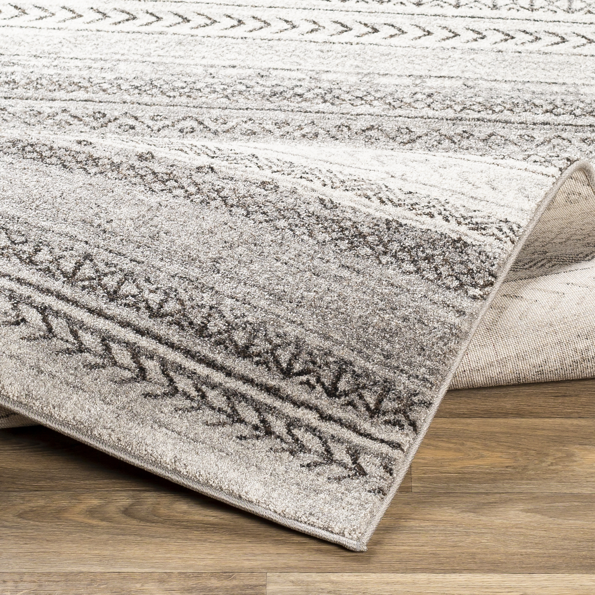 Nepali Gray Indoor 8'10" x 12'4" Machine Woven Rug - Image 4