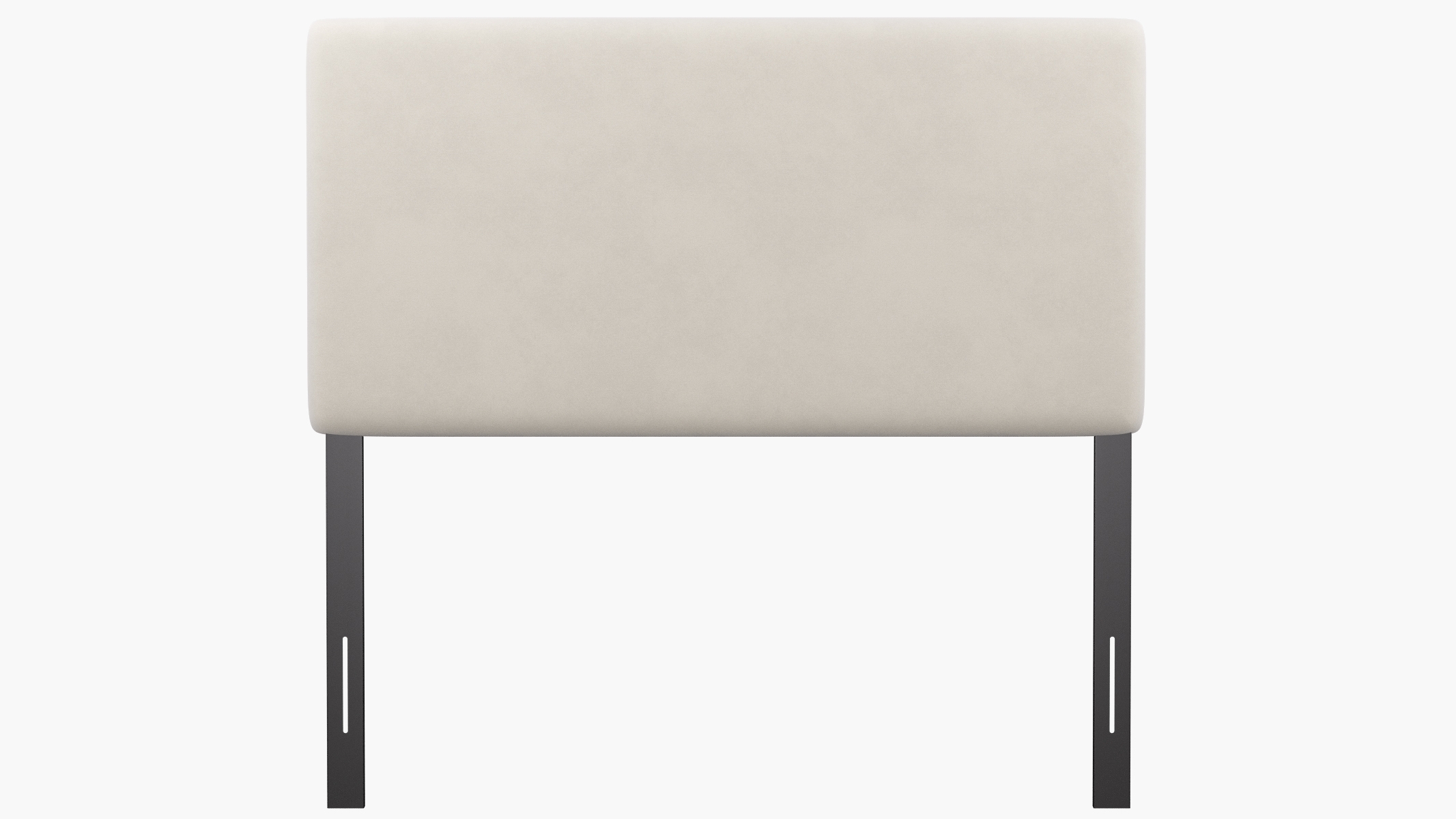 Square Back Headboard, White Classic Velvet, Full - Image 1