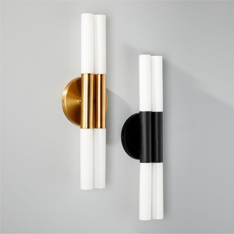 Bella Fluted Brass Wall Sconce RESTOCK Mid March 2021 - Image 2