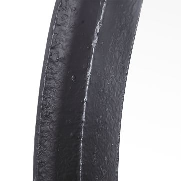 Textured Round Metal Mirror, Black - Image 2