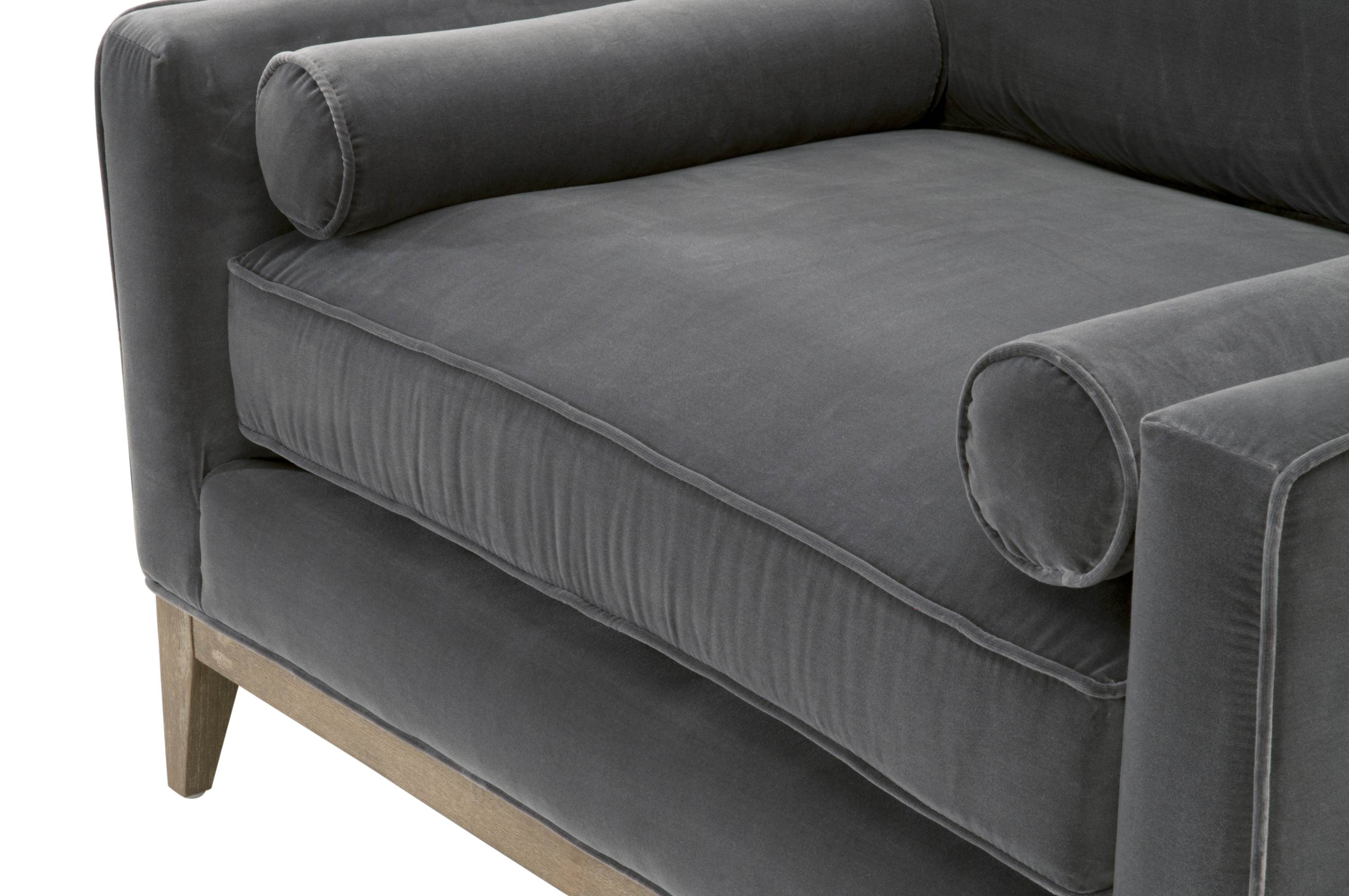 Desiree Post Modern Sofa Chair, Dark Dove Velvet - Image 8