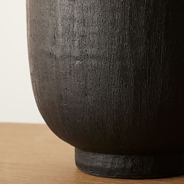 Deco Terracotta Vase, Black, Small - Image 3