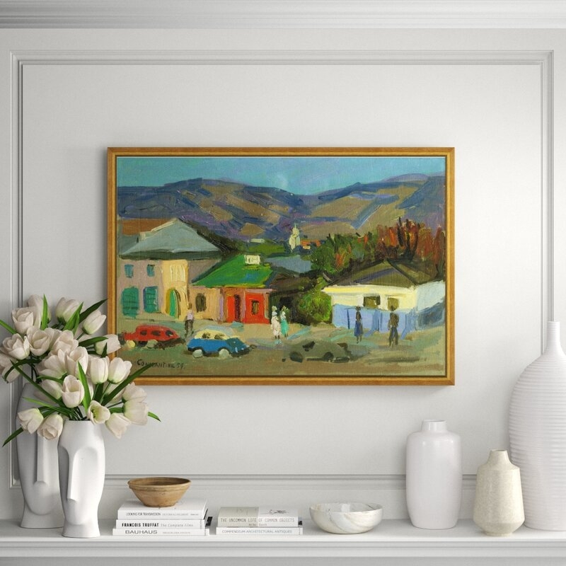 Soicher Marin 'Small Town USA' Framed Painting on Canvas - Image 0