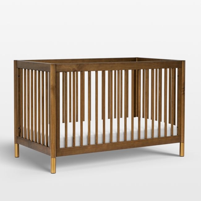 Babyletto Gelato Natural Walnut Wood 4-in-1 Convertible Baby Crib with Toddler Conversion Kit - Image 0