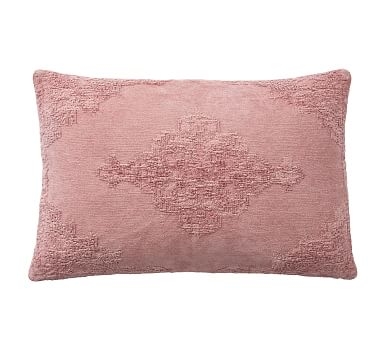 Maddie Textured Lumbar Pillow Cover, 16x26", Blush - Image 0