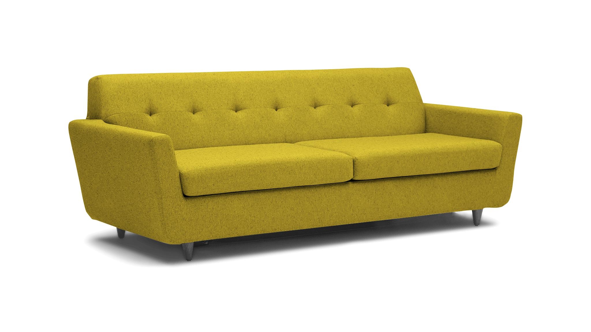 Yellow Hughes Mid Century Modern Sleeper Sofa - Bloke Goldenrod - Mocha - Image 1