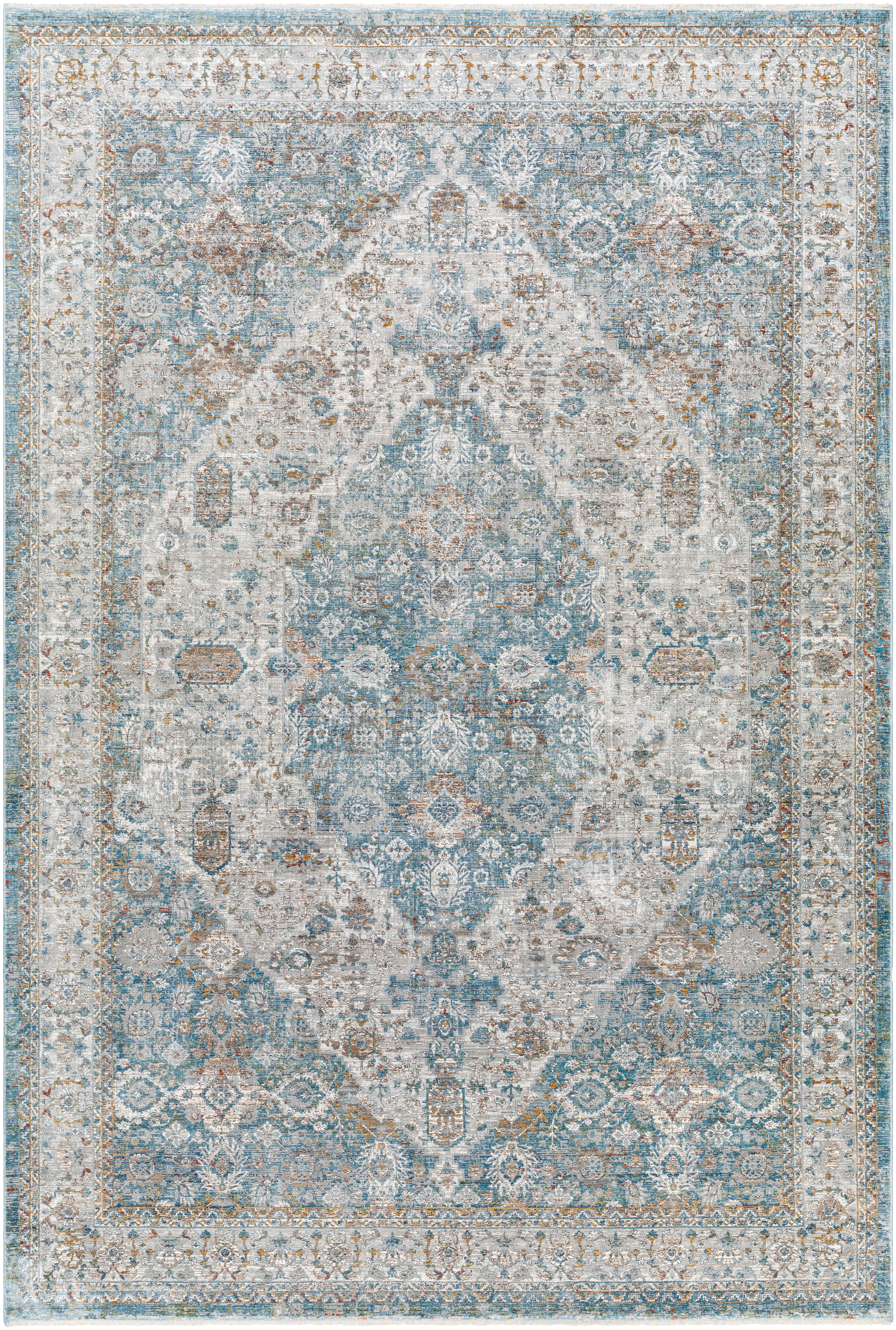 Isfahan Gray Indoor 9' x 12' Machine Woven Rug - Image 0