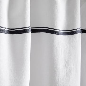 Embroidered Stripe Shower Curtain, 72"x74", Iron Gate - Image 2