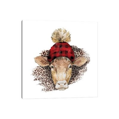 Cow Head Christmas II by Ephrazy Graphics - Wrapped Canvas Graphic Art - Image 0