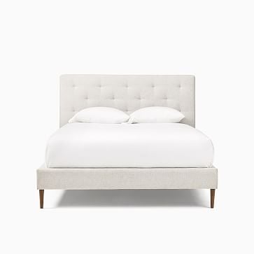 Emmett No Tufting Bed, Queen, Twill, Dove, Almond Wood - Image 3