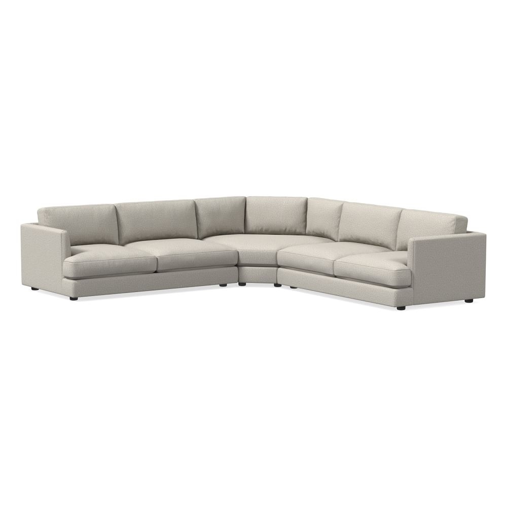 Haven 125" Multi Seat L-Shaped Wedge Sectional, Standard Depth, Twill, Dove - Image 0