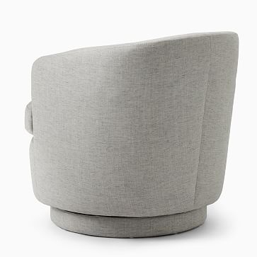 Viv Swivel Chair, Poly, Performance Coastal Linen, Anchor Gray, Concealed Support - Image 3
