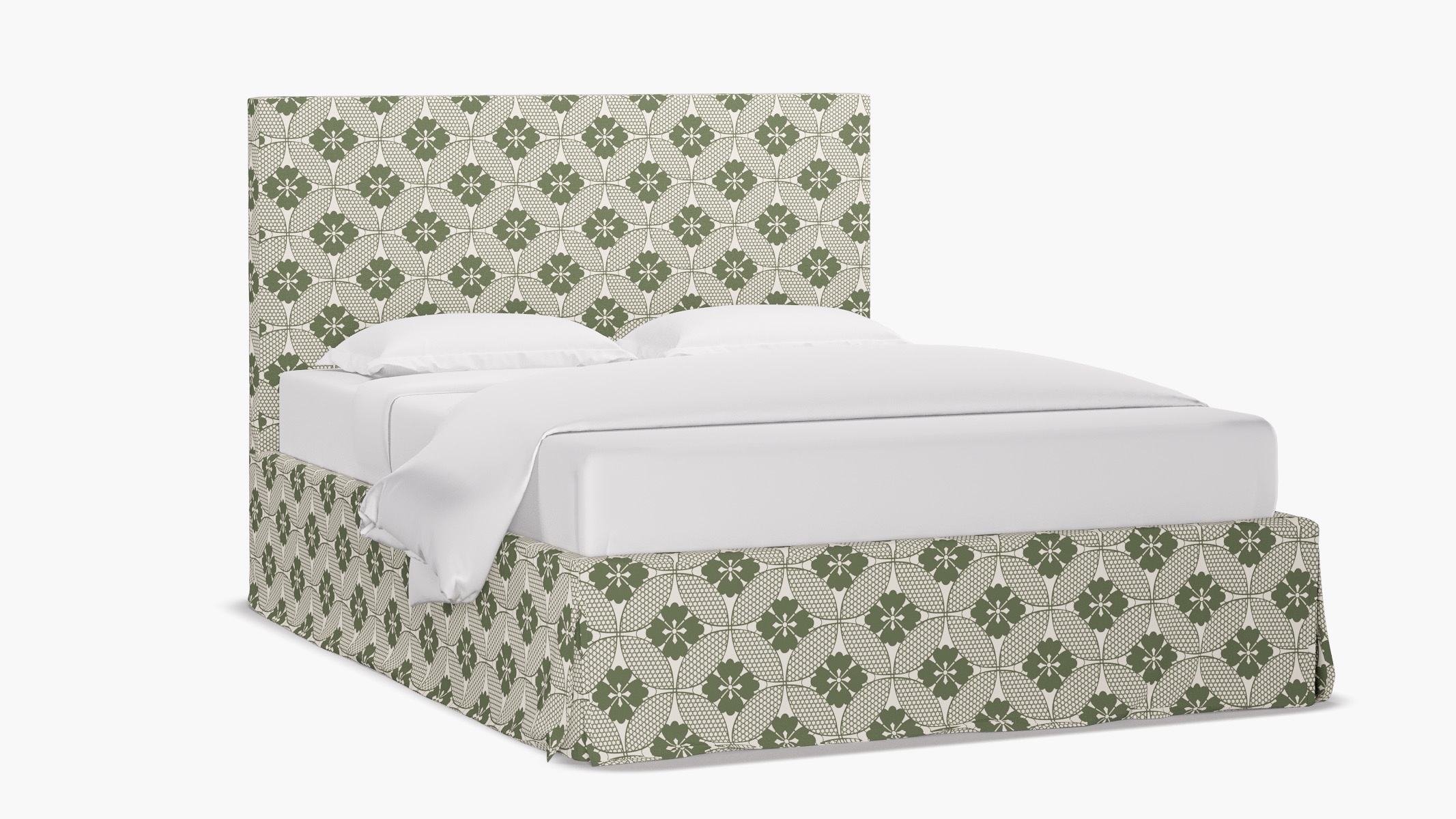 Slipcovered Bed, Sage Solaire, Full - Image 1