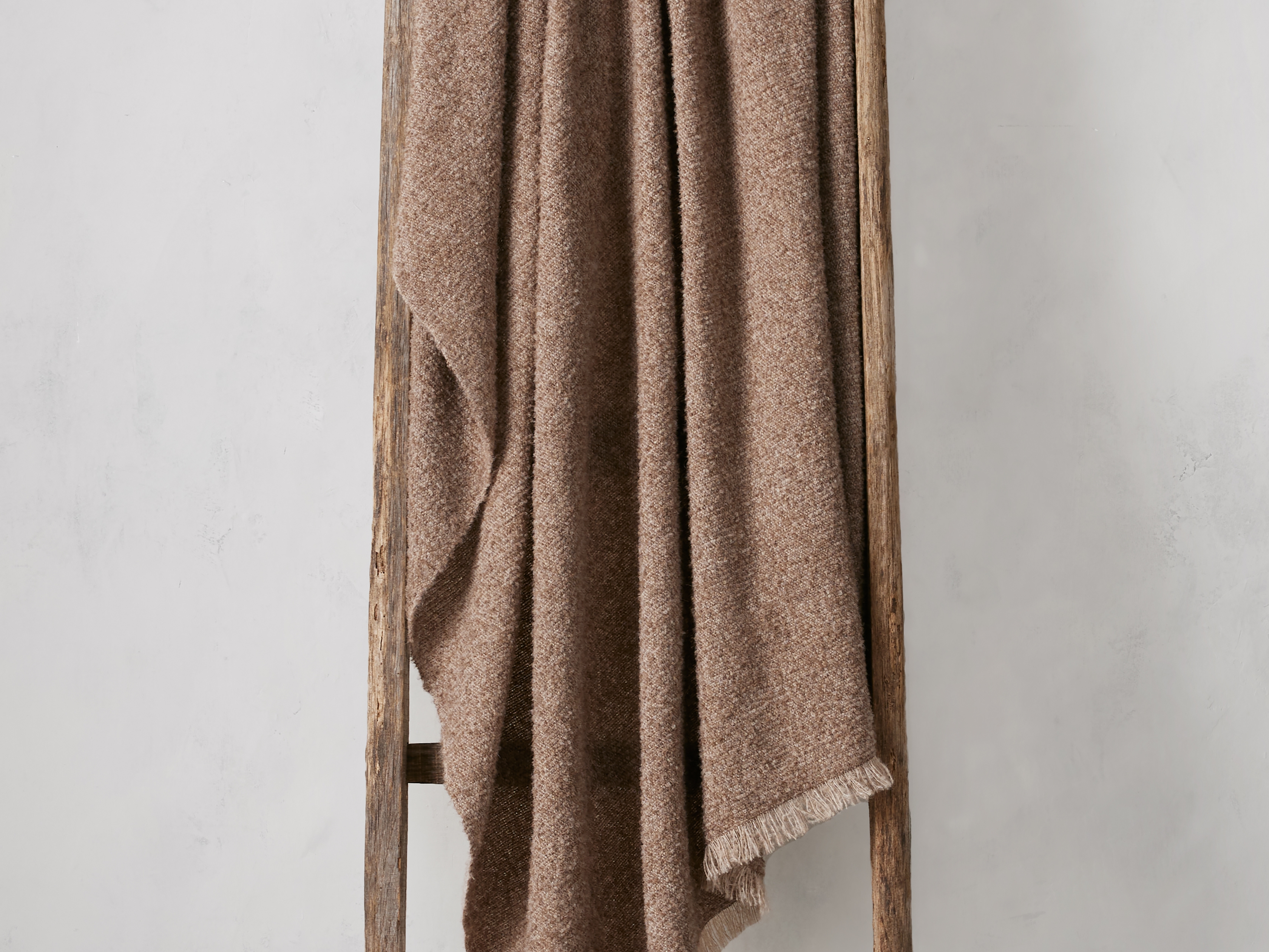 Alpaca Boucle Throw in Brown  Cocoa - Image 0