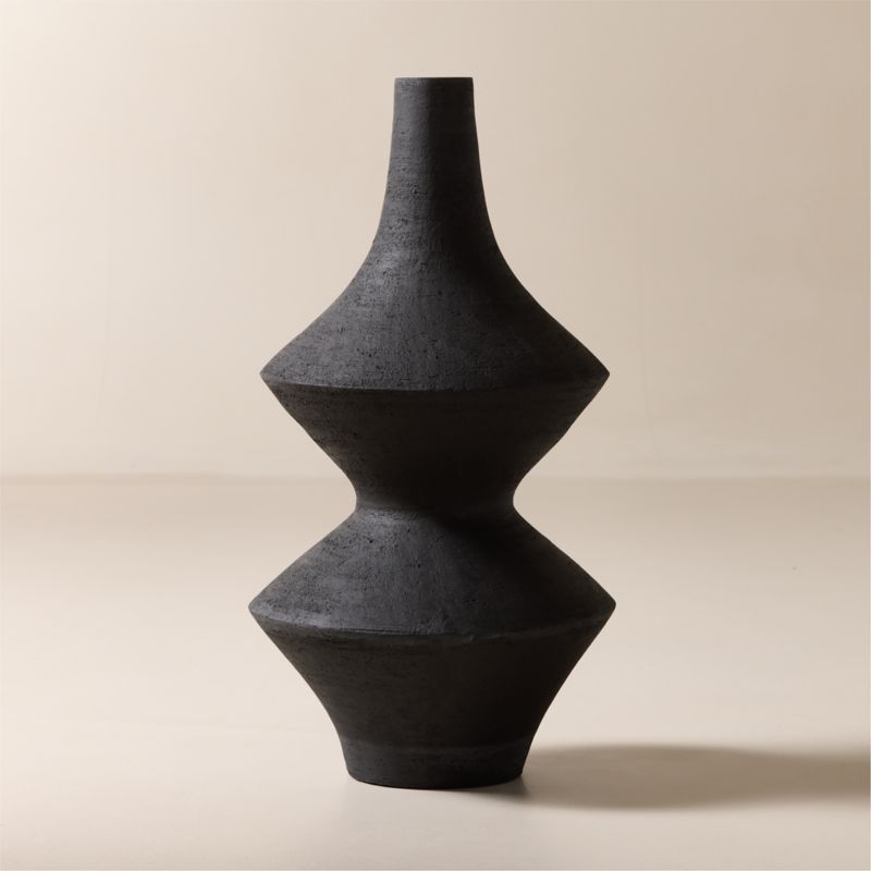 Cabo Black Terracotta Floor Vase - Image 1