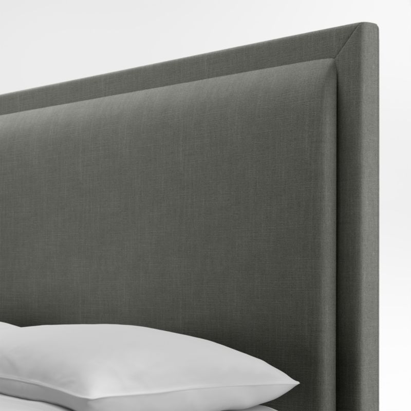 Meraux 56" Graphite Grey Upholstered Queen Headboard - Image 1