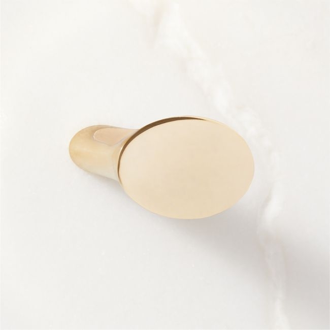 Cravat Polished Unlacquered Brass Cabinet Knob 1.25" - Image 0