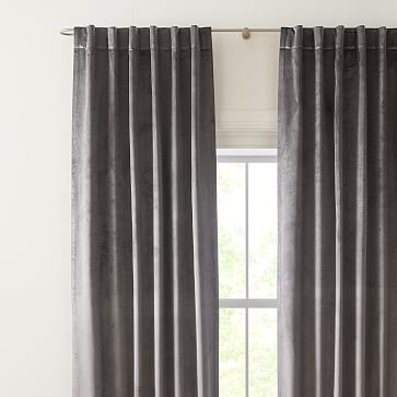 Luster Velvet Curtain, 48"x108", Slate, Set of 2 - Image 3