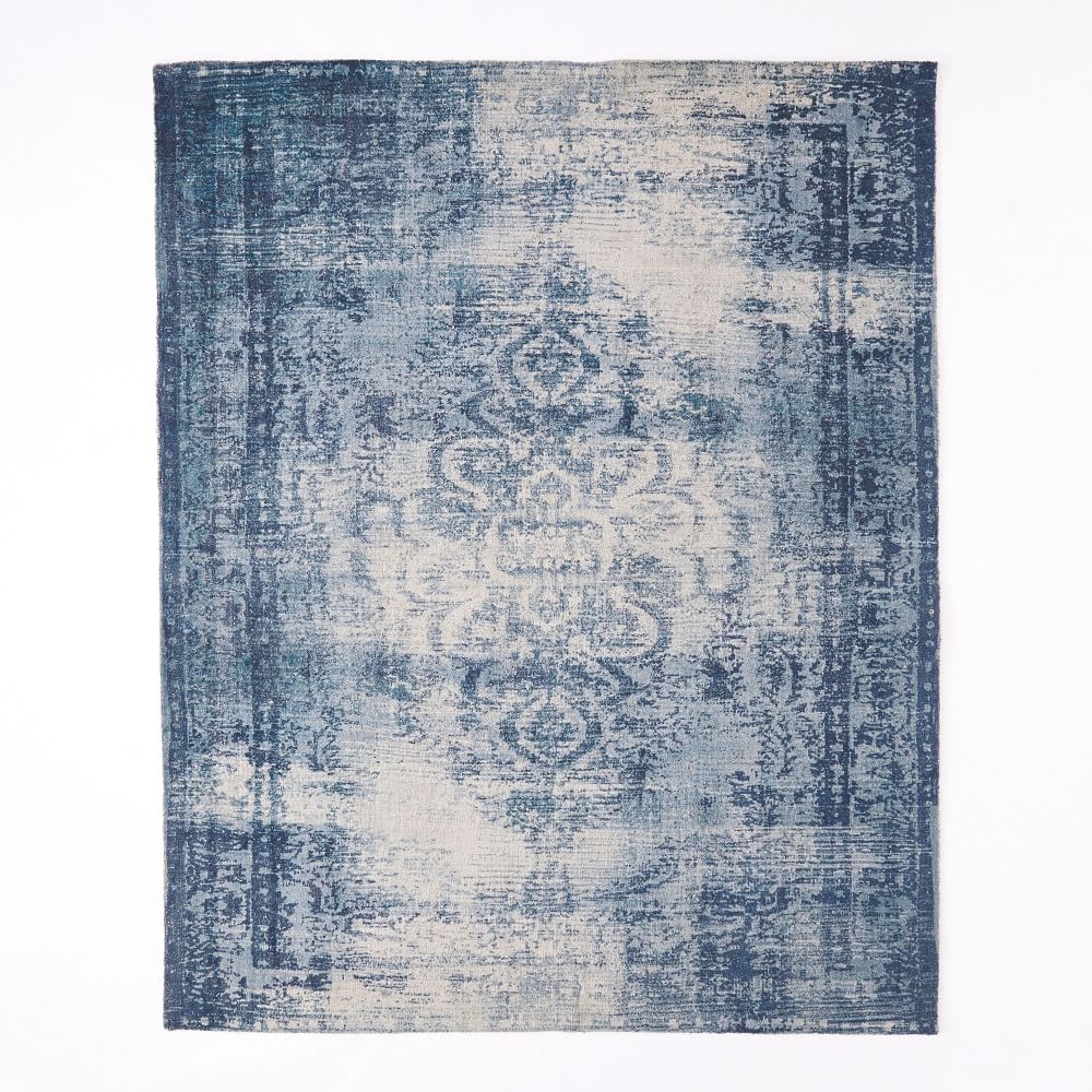 Arabesque Wool Printed Rug, 9x12, Midnight - Image 0
