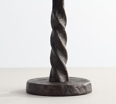 Easton Forged-Iron Taper Candleholder, Large, 12.25"H - Bronze - Image 1