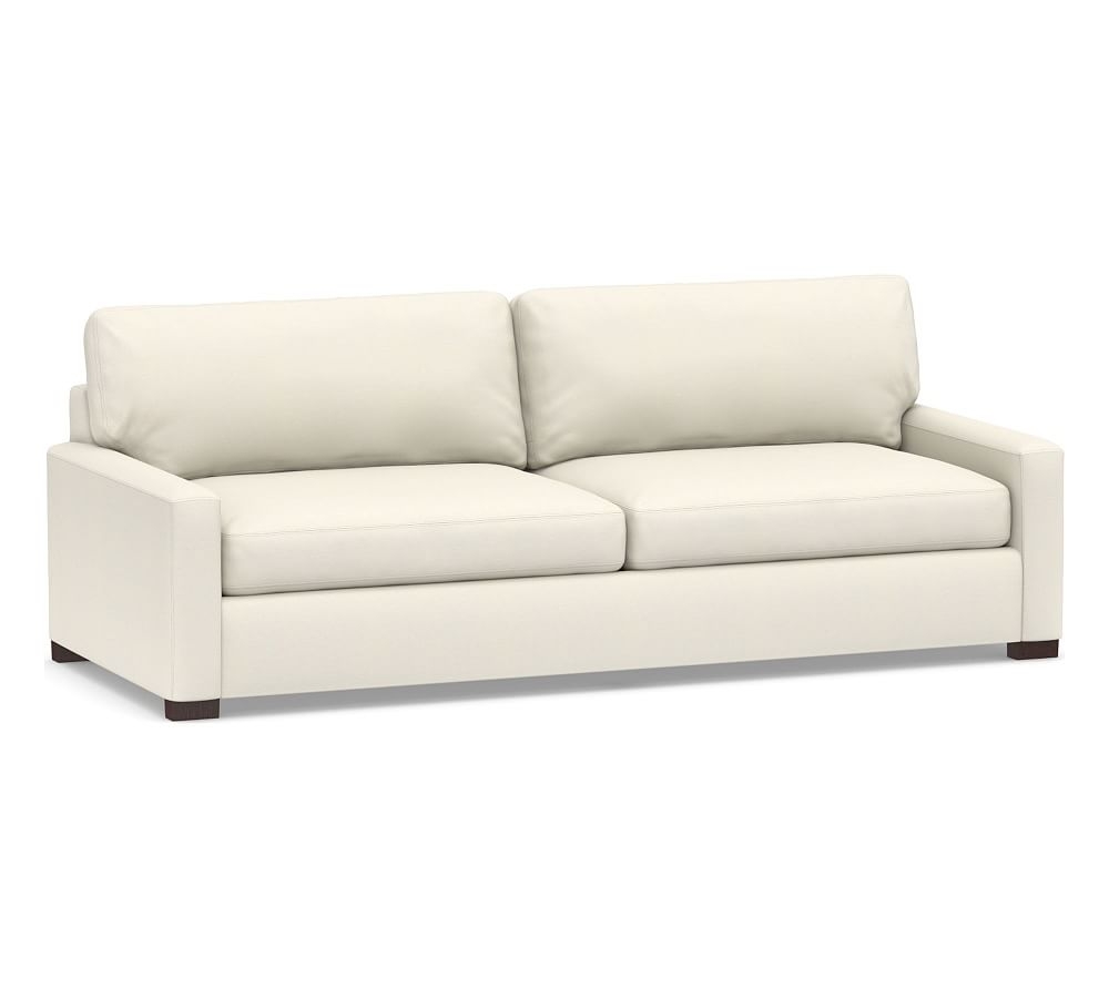 Turner Square Arm Upholstered Grand Sofa 2-Seater 102.5", Down Blend Wrapped Cushions, Textured Twill Ivory - Image 0