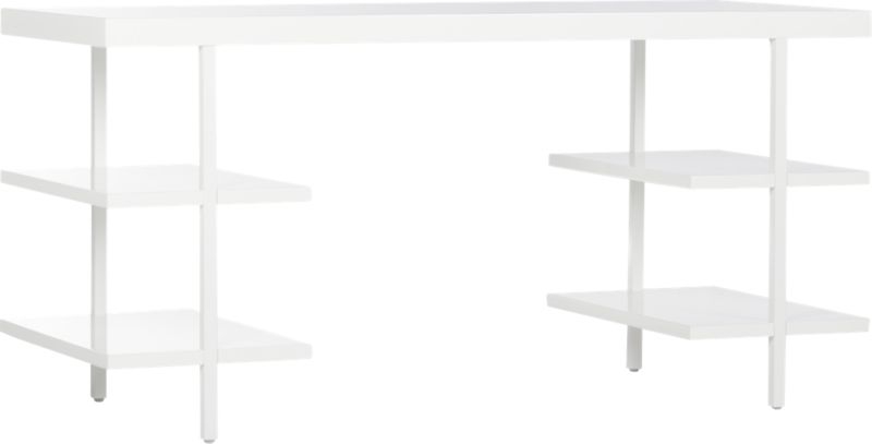 Stairway Modular Desk with Shelves White - Image 3