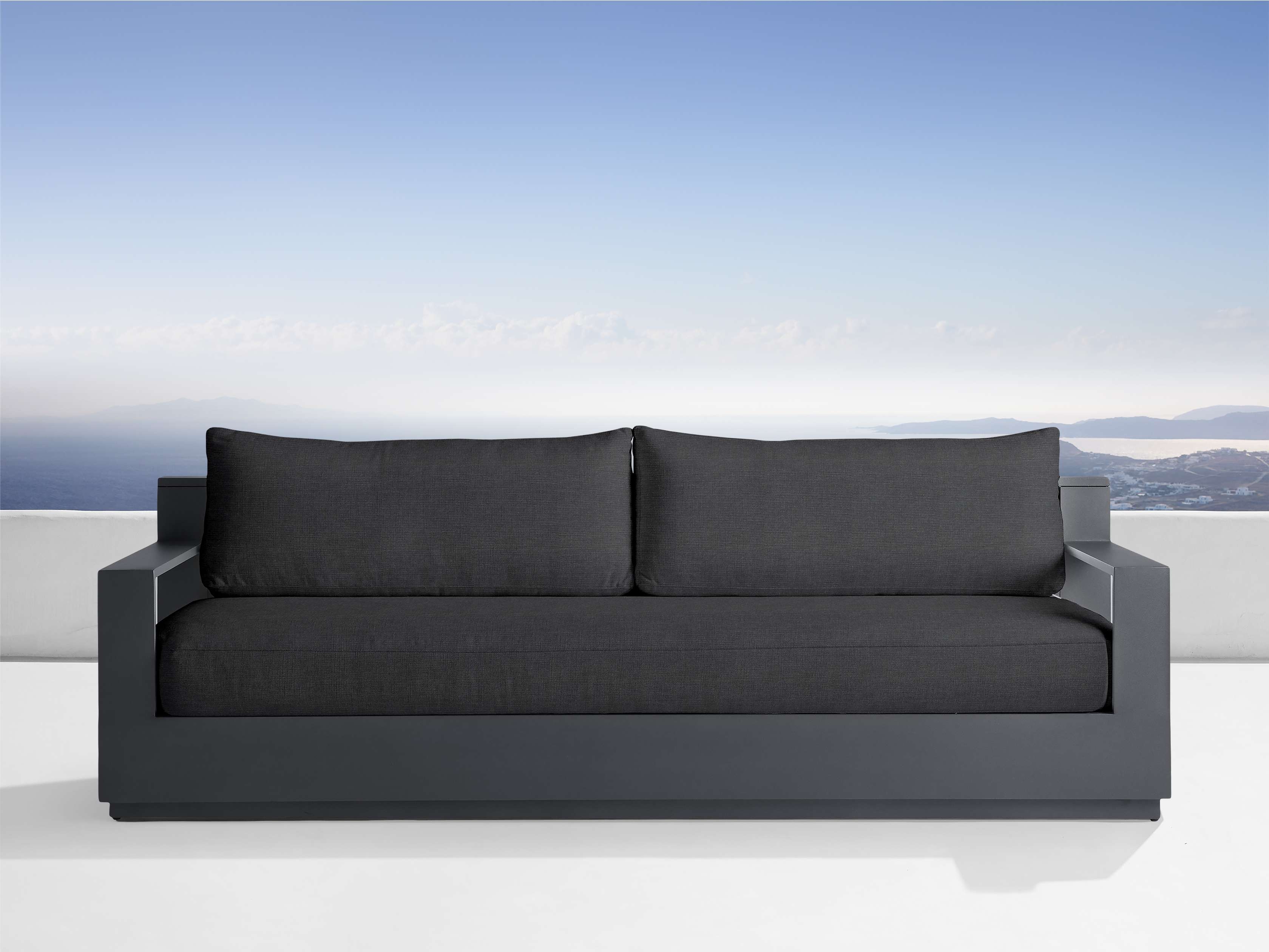 Bal Harbour Outdoor Sofa Aluminum in Gray  Rosemount Graphite/96" - Image 0