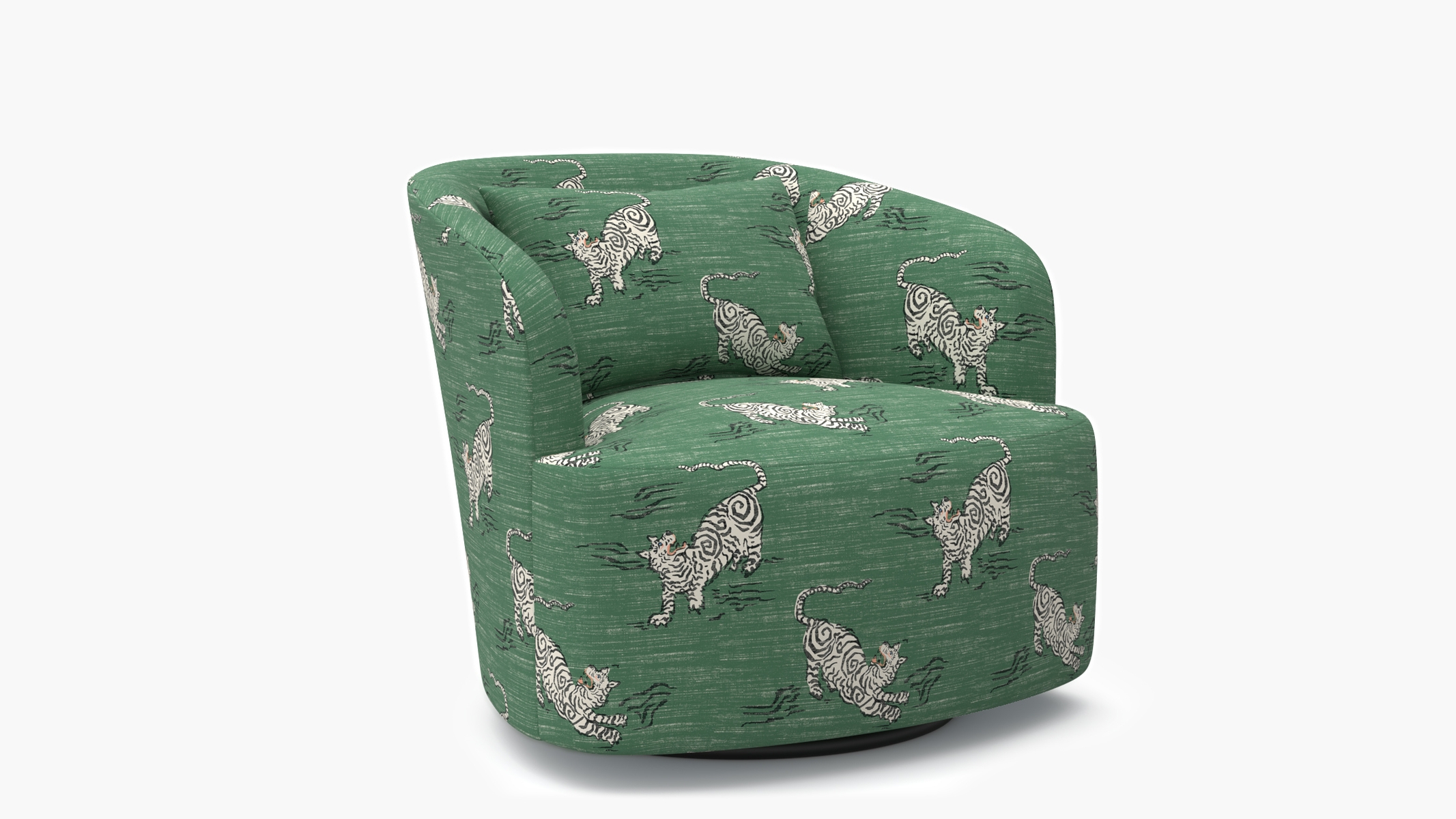 Deco Swivel Chair, Emerald Tigresse - Image 1