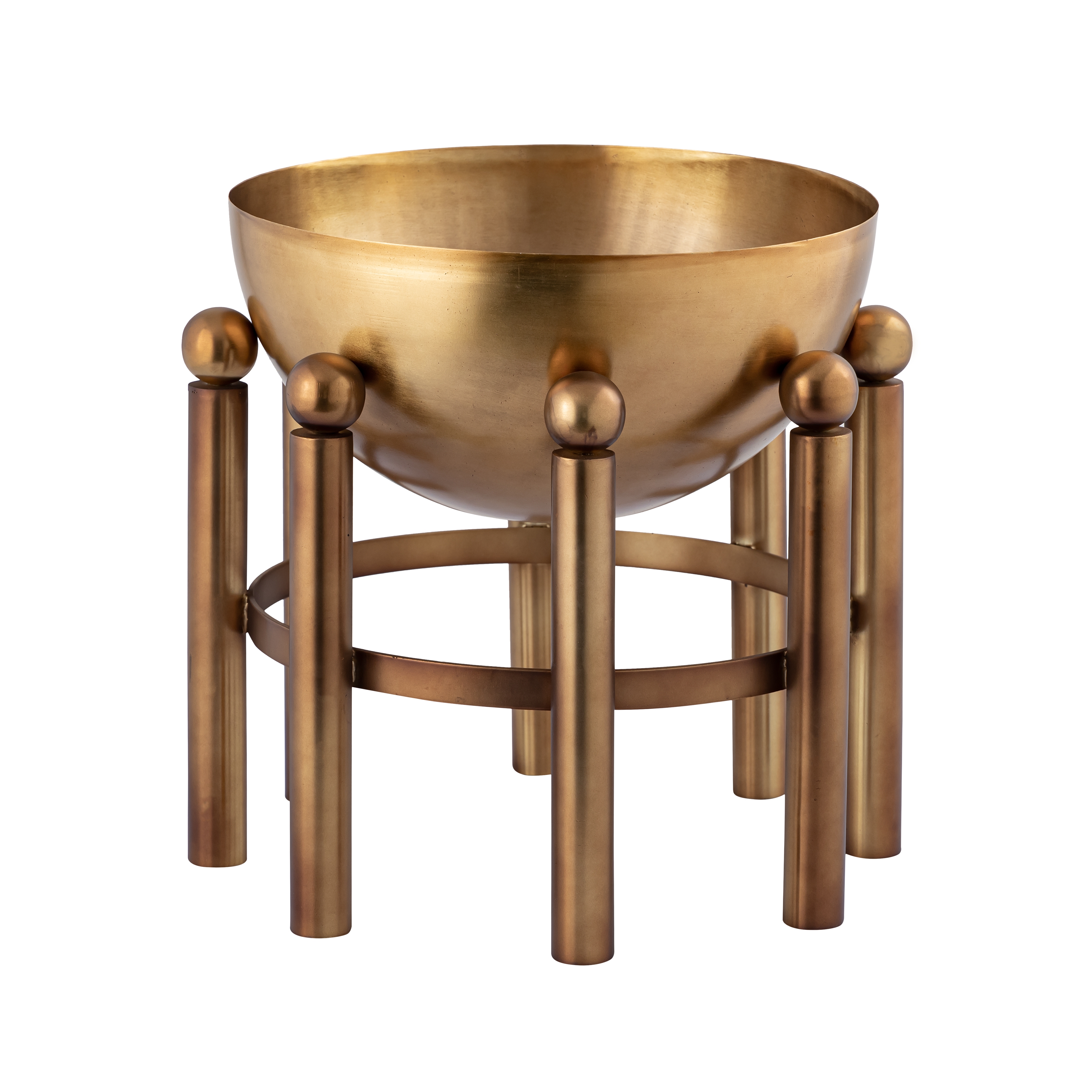 Piston Footed Planter - Small Aged Brass - Image 0