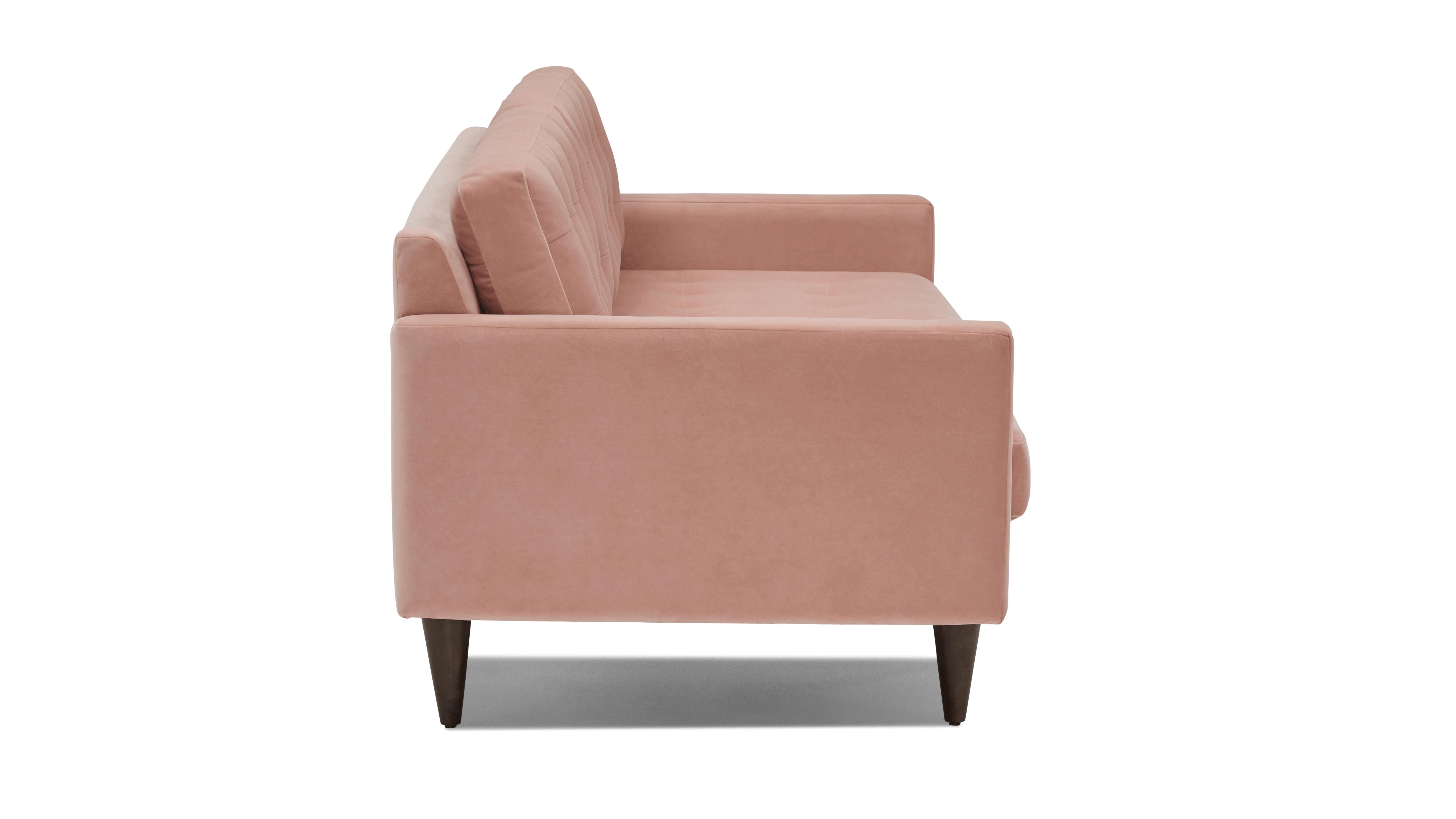 Pink Eliot Mid Century Modern Sofa - Royale Blush - Mocha - Image 2