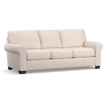 Buchanan Roll Arm Upholstered Loveseat 79", Polyester Wrapped Cushions, Performance Heathered Basketweave Platinum - Image 4
