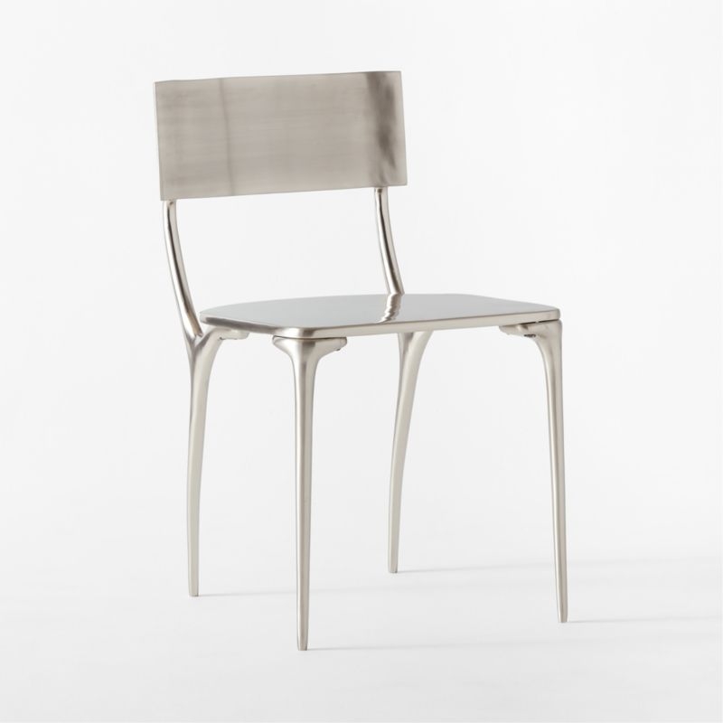 Oro Polished Silver Dining Chair - Image 2