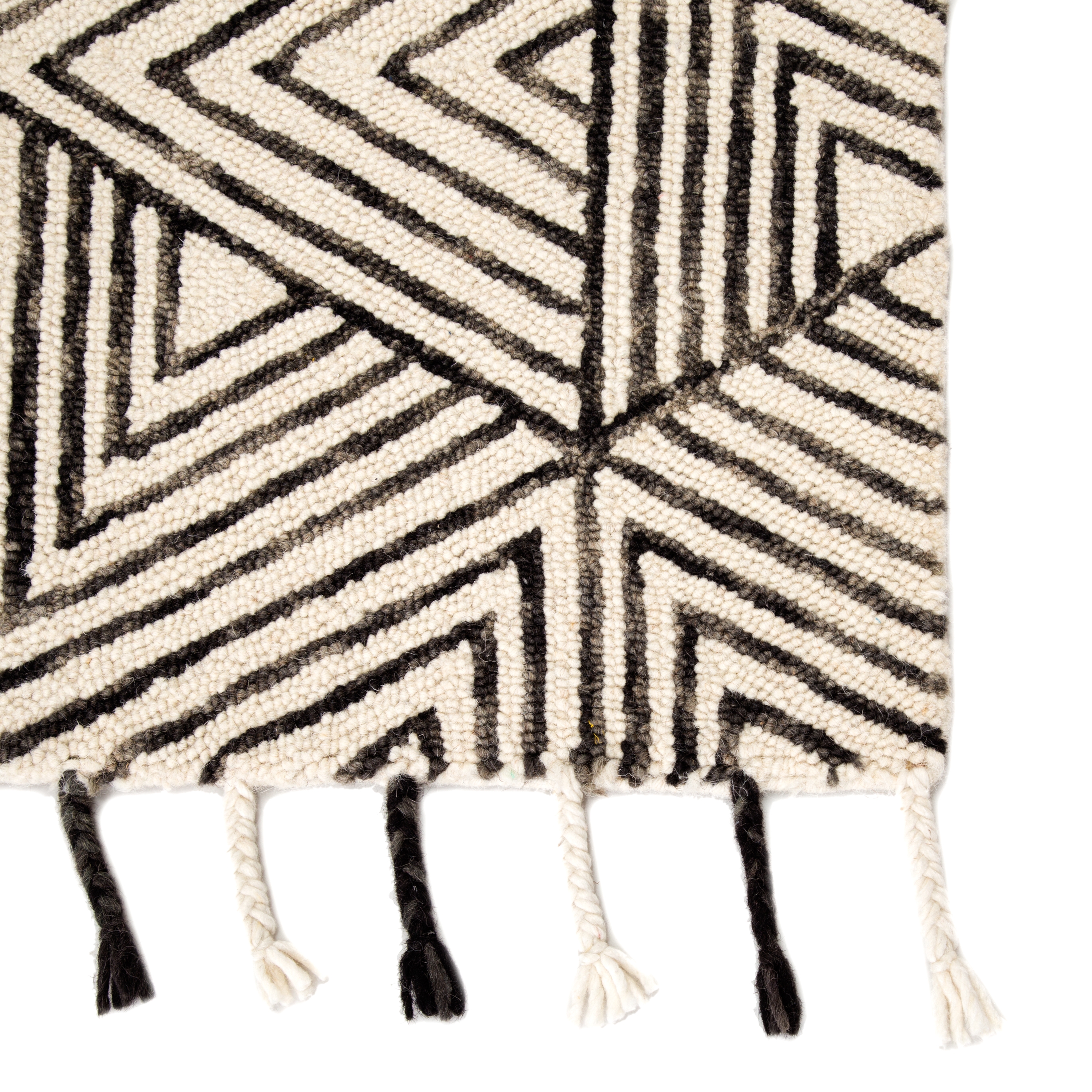 Nikki Chu by Montblanc Handmade Geometric Area Rug, Ivory & Gray, 9' x 12' - Image 3